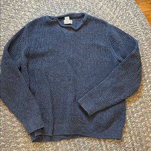L.L. Bean Men's Organic Cotton Waffle Sweater, Rollneck Crew - Size Large